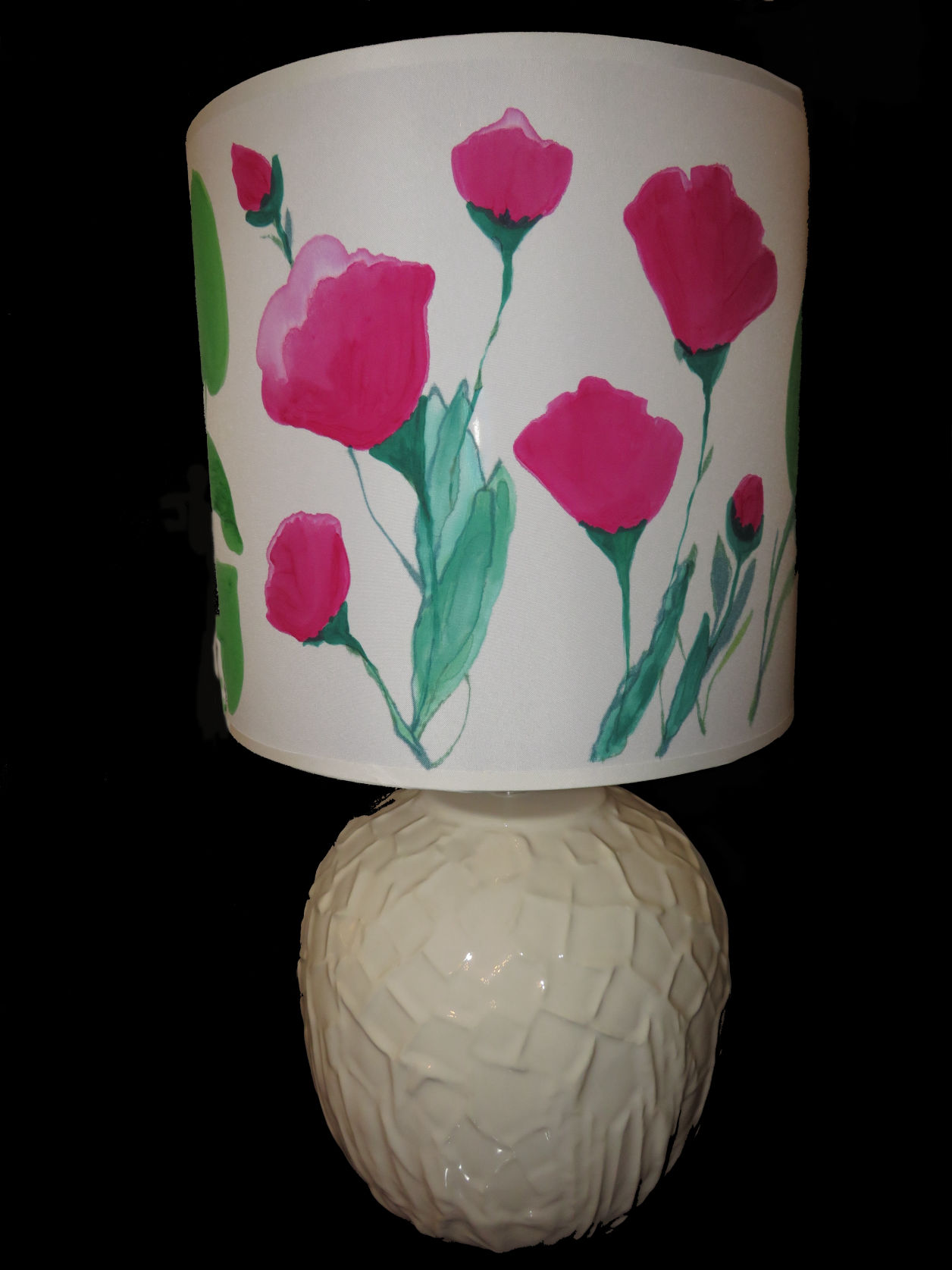 Tulipa de lámpara pintada a mano